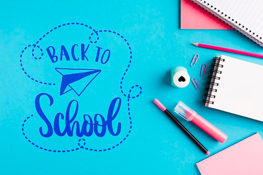 Free Top View Back To School With Office Supplies Psd