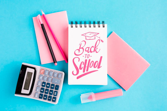 Free Top View Back To School With Office Supplies Psd