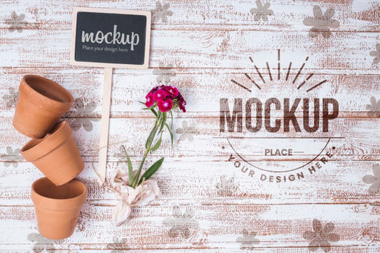 Free Top View Background Mock-Up With Gardening Elements Psd