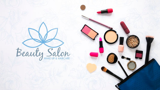 Free Top View Beauty Salon Concept Psd
