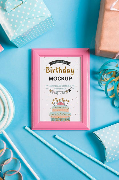 Free Top View Birthday Concept Psd