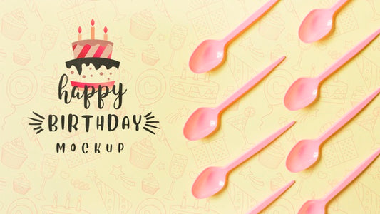 Free Top View Birthday Concept With Mock-Up Psd