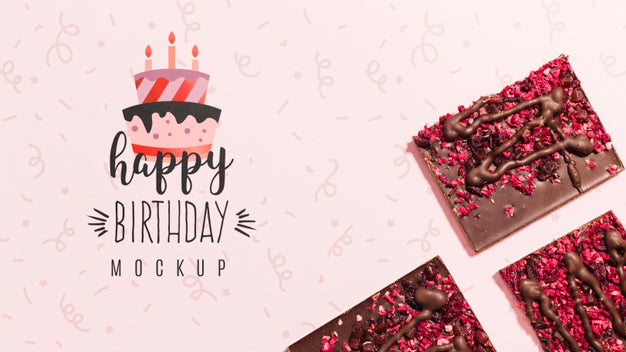 Free Top View Birthday Concept With Mock-Up Psd