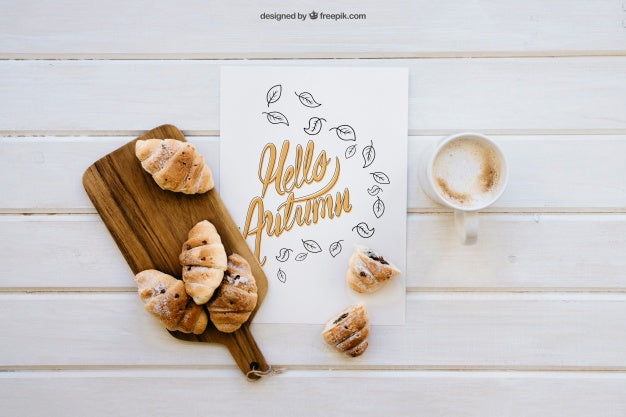 Free Top View Breakfast Mockup Psd