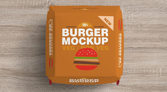 Free Top View Burger Box Mockup Psd