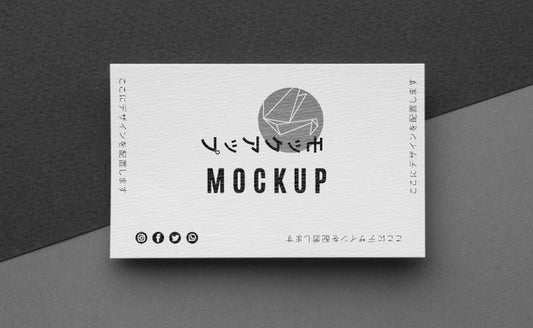 Free Top View Business Card Mock-Up Arrangement Psd