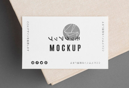 Free Top View Business Card Mock-Up Composition Psd
