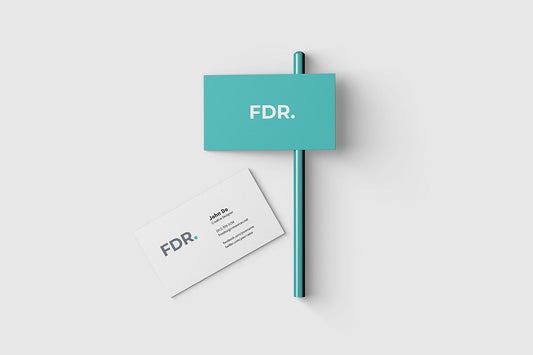 Free Top View Business Card Mockup