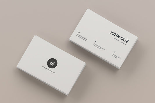 Free Top View Business Card Mockup