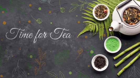 Free Top View Ceramic Tea Pot With Spices Concept Psd