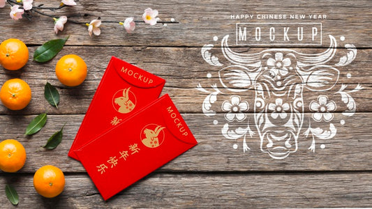 Free Top View Chinese New Year 2021 Mock-Up Psd