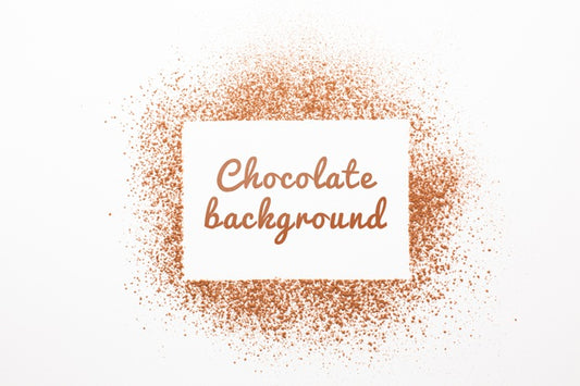 Free Top View Chocolate Powder Background Mock-Up Psd