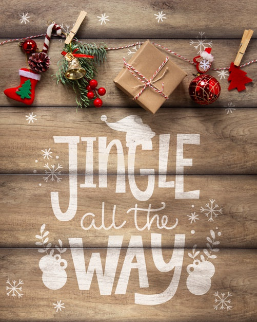 Free Top View Christmas Concept With Mock-Up Psd