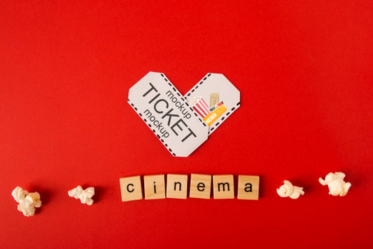 Free Top View Cinema Scrabble Letters And Popcorn Psd