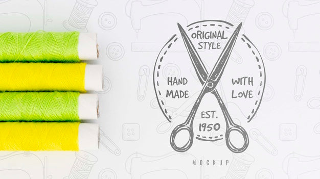 Mockup Thread Free Top View Collection Of Sewing Thread With Mock-Up Psd ...
