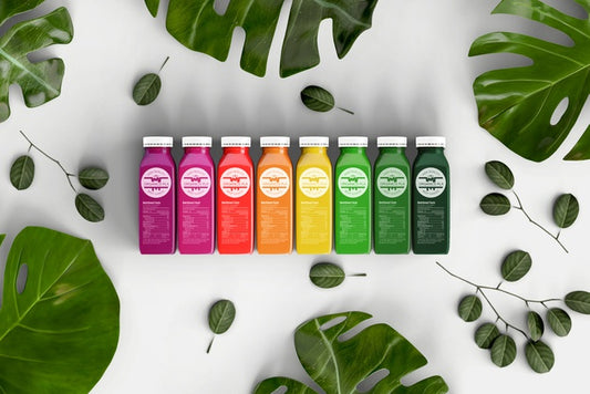 Free Top View Colorful Smoothies Mock-Up Psd