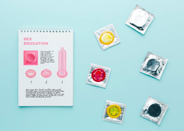 Free Top View Condoms And Notebook Psd