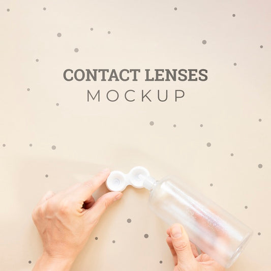 Free Top View Contact Lenses Mock-Up Psd