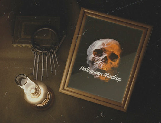 Free Top View Dark Ages Decoration With Mock-Up Psd