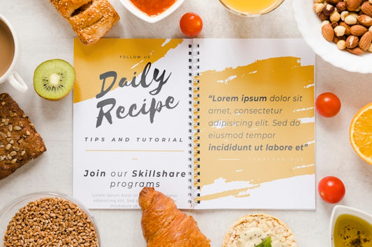 Free Top View Delicious Set Of Snacks For Breakfast Psd
