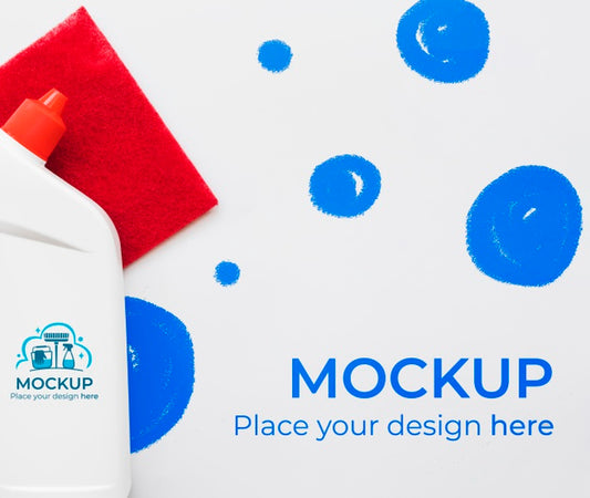 Free Top View Detergent Bottle Mock-Up Psd