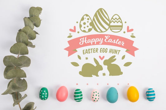 Free Top View Easter Mockup Composition Psd