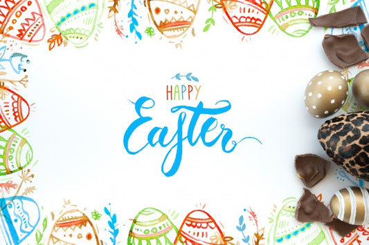 Free Top View Easter Mockup Psd