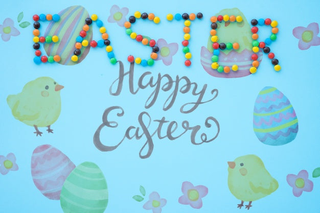 Free Top View Easter Mockup Psd