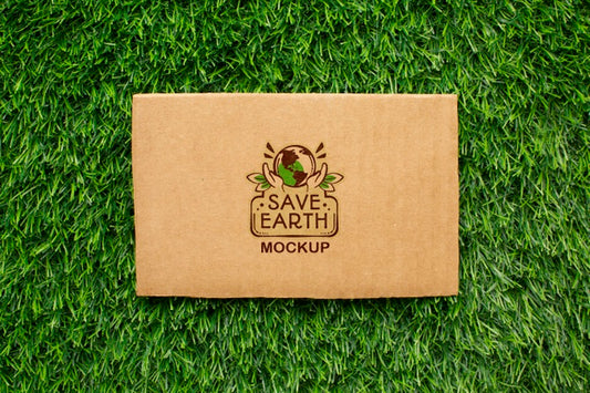 Free Top View Eco Cardboard Mock-Up Psd