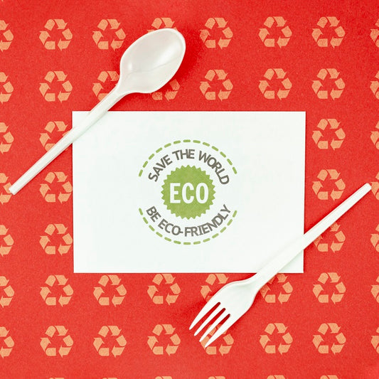 Free Top View Eco-Friendly Tableware Psd