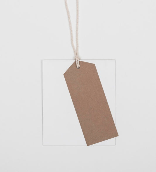 Free Top View Eco Tag On White Background Psd