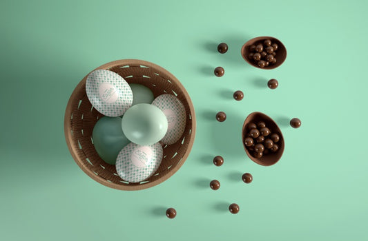 Free Top View Eggs For Easter Day Psd