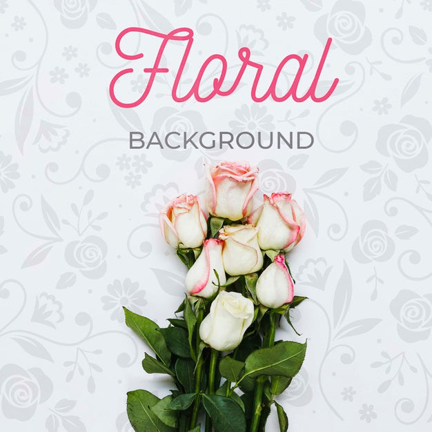 Free Top View Elegant Floral Background Psd