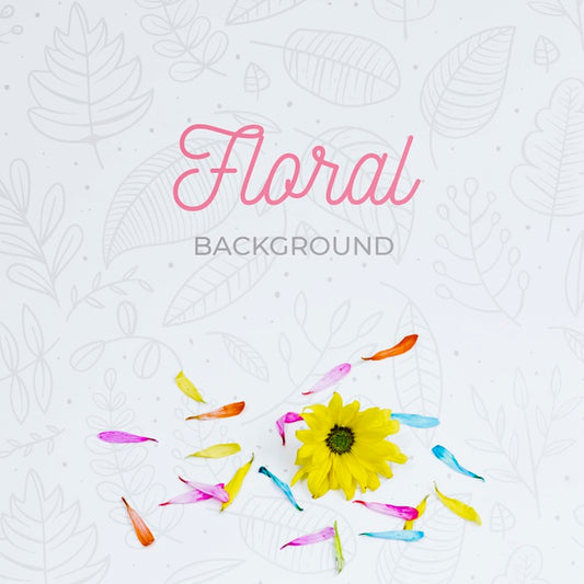 Free Top View Elegant Floral Background Psd