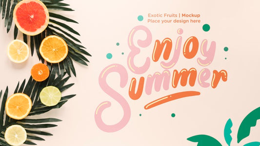 Free Top View Enjoy Summer With Mock-Up Psd