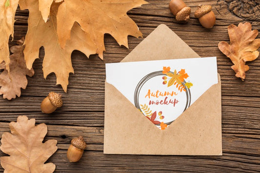 Free Top View Envelope With Greeting Psd