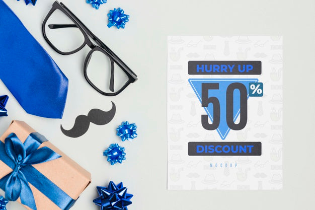 Free Top View Father'S Day Offer With Mock-Up Psd