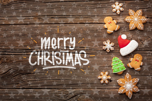 Free Top View Festive Christmas Decorations Psd