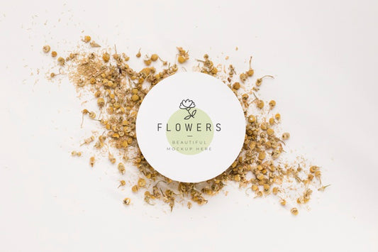 Free Top View Flowers Mock-Up Concept Psd