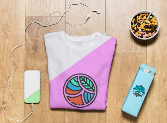 Free Top View Folded Hoodie Mock-Up With Phone Case And Snack Psd