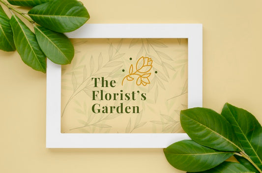 Free Top View Frame With Botanical Leaves Psd