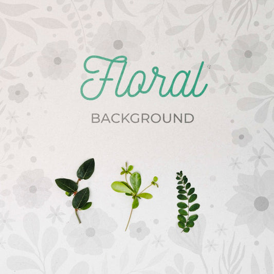 Free Top View Green Leaves Floral Background Psd