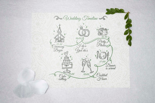 Free Top View Greeting Card With Wedding Psd