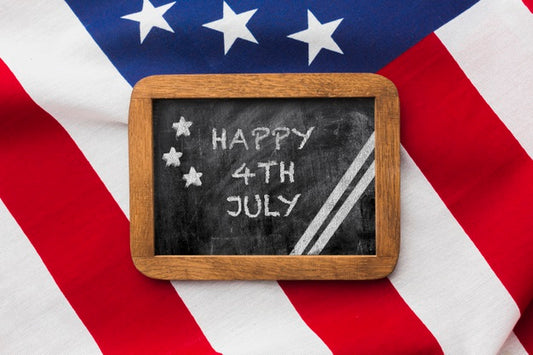 Free Top View Happy 4Th Of July With Mock-Up Psd