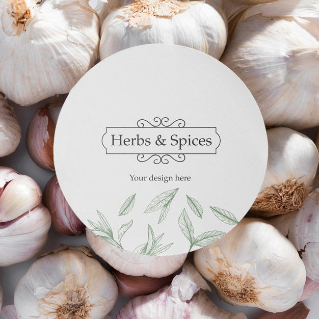 Free Top View Herbs And Spices With Mock-Up Psd