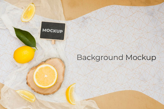 Free Top View Lemon On Table Psd