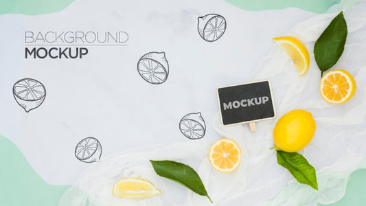 Free Top View Lemon On Table Psd
