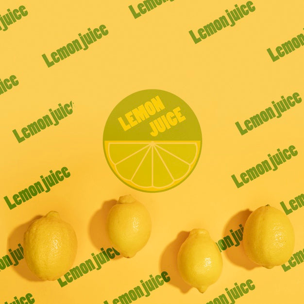 Free Top View Lemons With Mock-Up Psd
