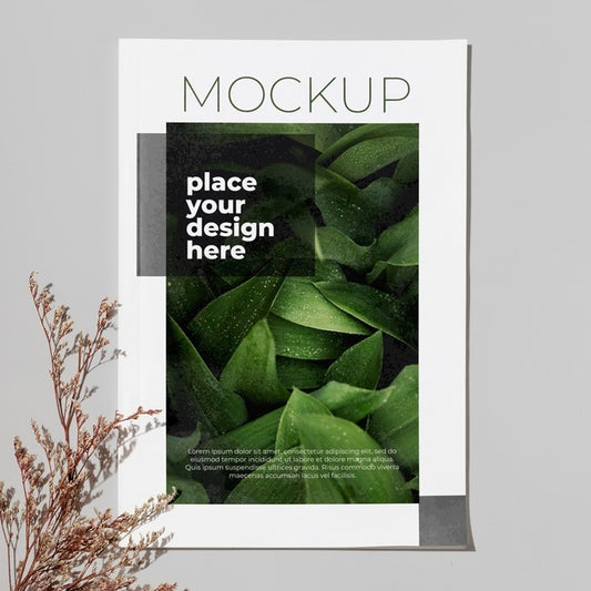 Free Top View Magazine And Plant Psd