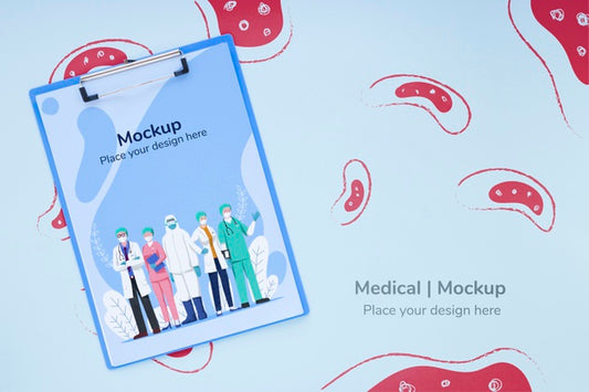 Free Top View Medical Clipboard With Mock-Up Psd